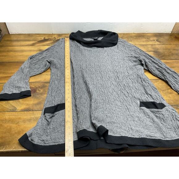 Ali Miles Tunic Top Shirt Size 3X Stretch Pockets Crinkle Cowl Neck Blouse - Picture 7 of 9